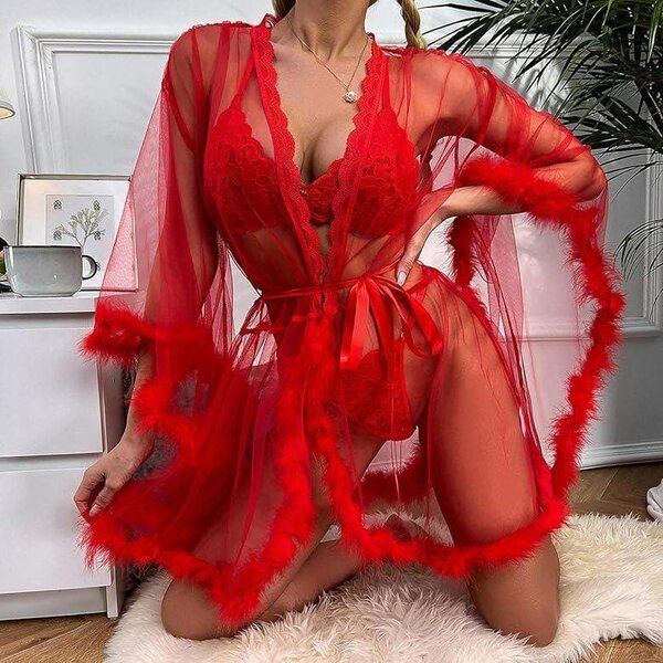 Ensemble lingerie rouge sexy