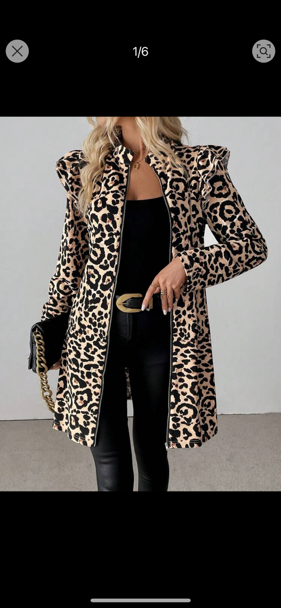 Manteau Léopard Femme Élégant