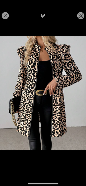 Manteau Léopard Femme Élégant