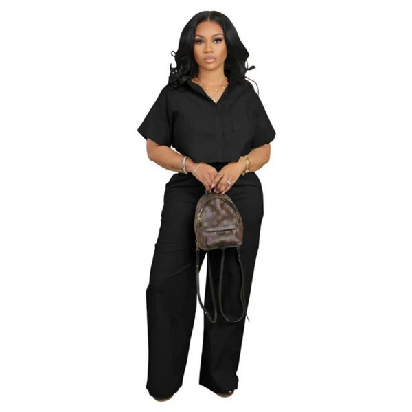 Ensemble Pantalon Noir Élégant