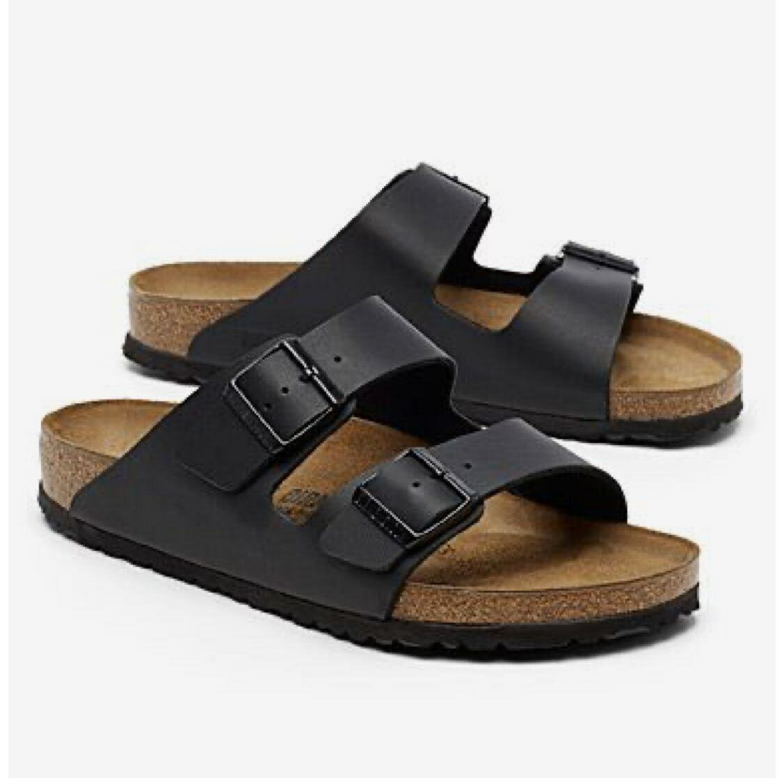 Sandales confort en cuir noir