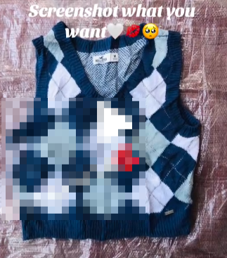 Vest with a blue print