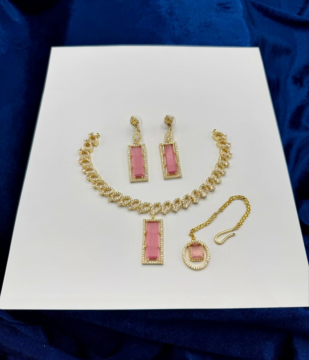 American Diamond 1 karat Necklace set 