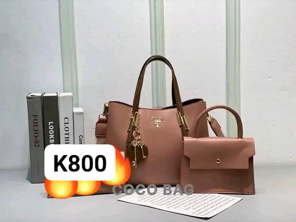 set of pink bags
