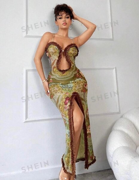 Robe élégante à motifs floraux