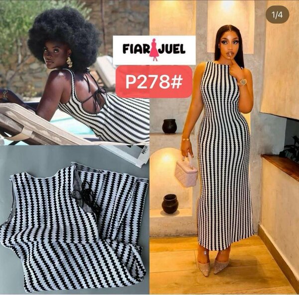 Robe Longue Rayée Élégante