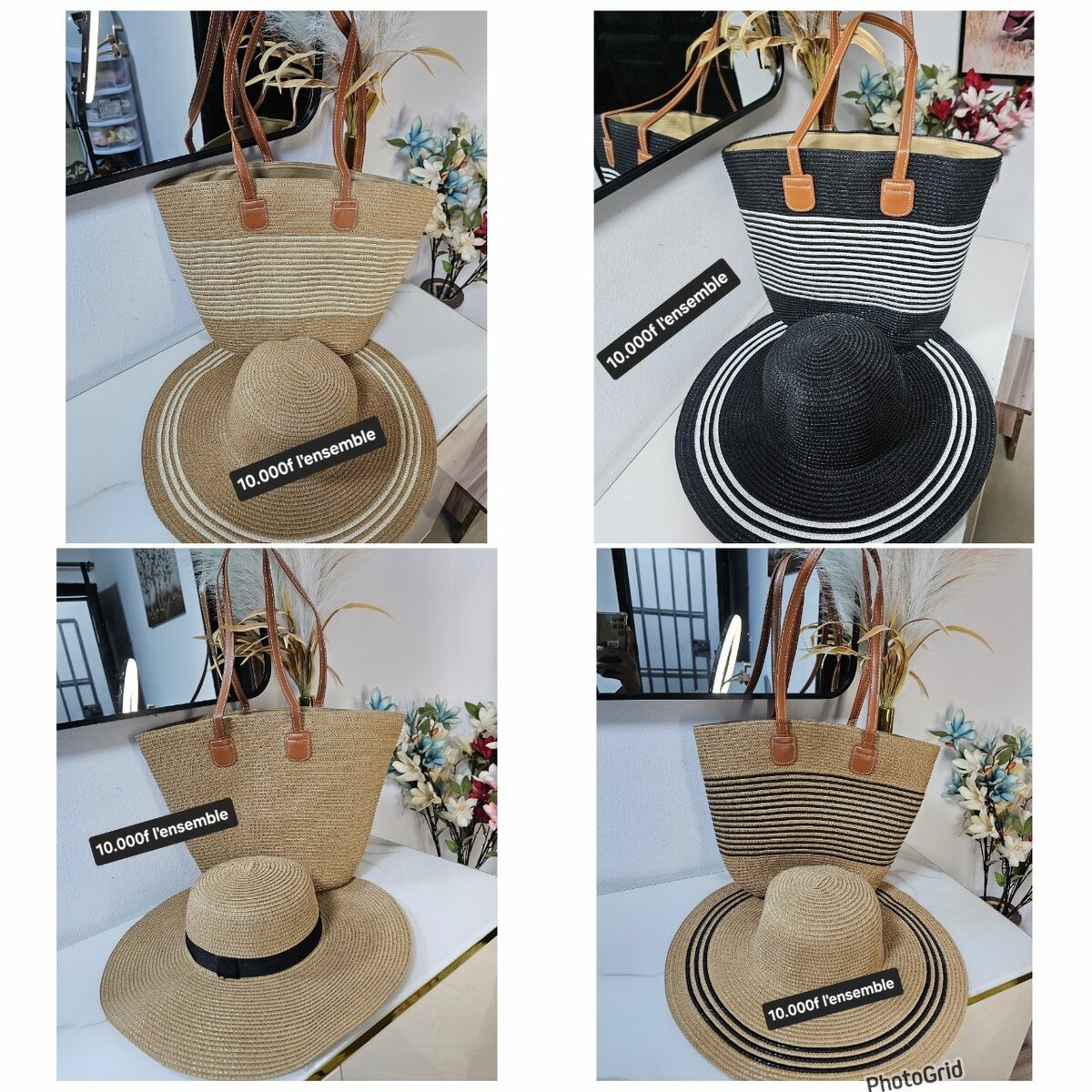 Ensemble Sac et Chapeau Paille