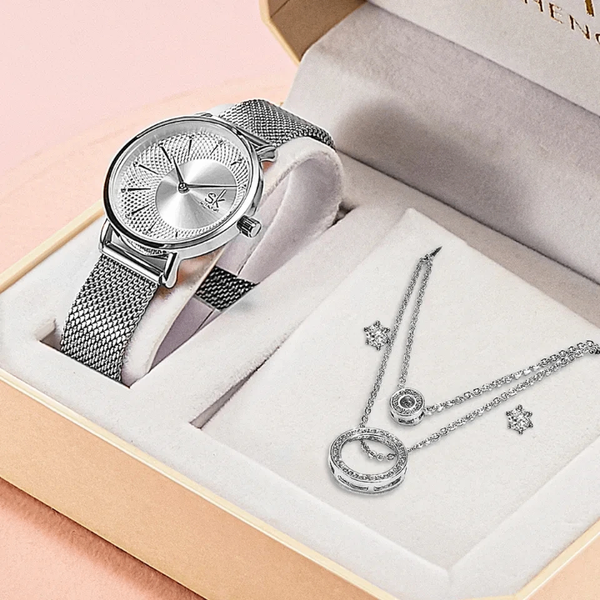 Set Montre et Bijoux Luxueux