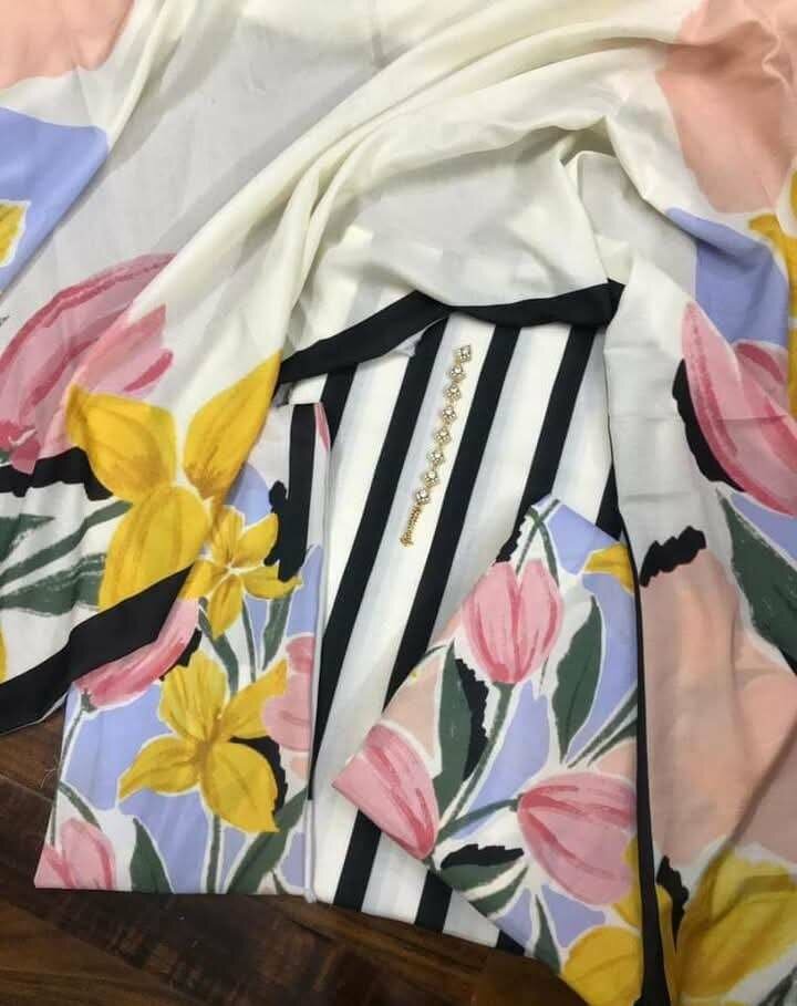 Printed lawn suit