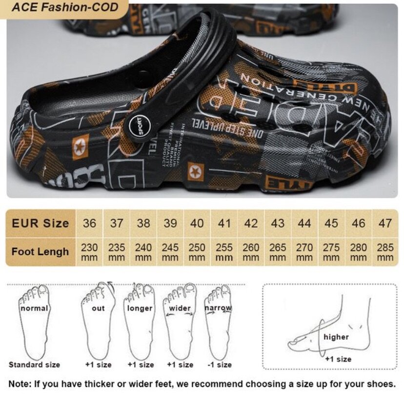 Men's Printed Breathable Clogs, Lightweight Slip-On Sandals