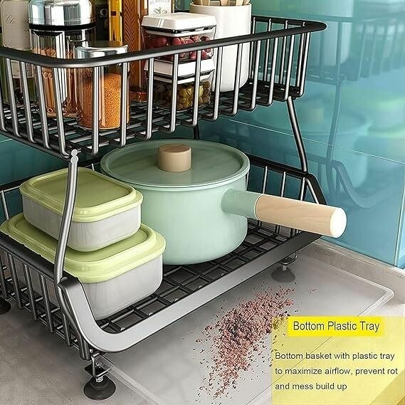 5-Layer Stackable Storage Baskets for Kitchen Sorting carts.