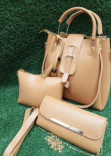 Mustard 3Pcs Handbags 