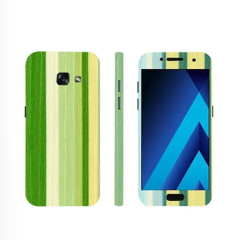 Samsung Galaxy A5 2017 Green Stripped Wooden Texture Mobile Skin