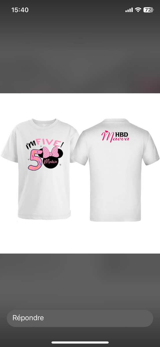 T-shirt d’anniversaire personnalisé