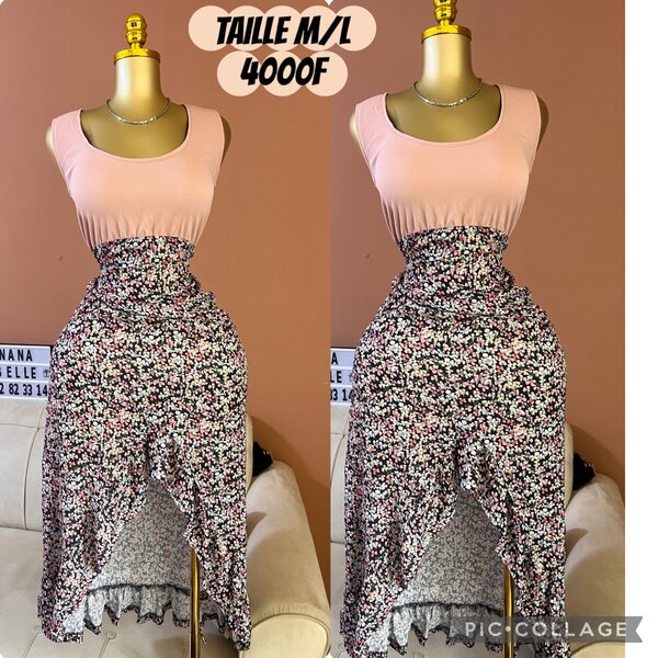 Robe mi-longue fleurie