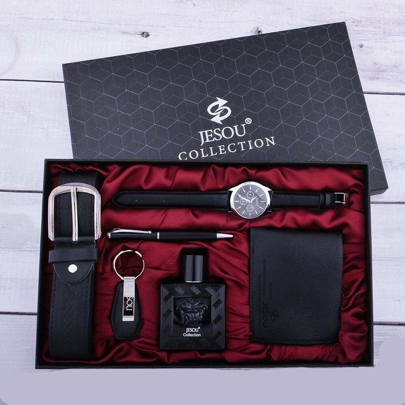 Men's belt watch perfume wallet pen gift set