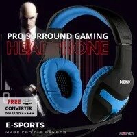 PRO Gaming Headphones By KONIX for Gaming PC Xbox One, PS4, PS5, Bass Surround and Noise Cancelling with Flexible Mic, 3.5mm Wired Adjustable for Laptop PC Smartphones With Free PC Converter By ONE CLICK PICK