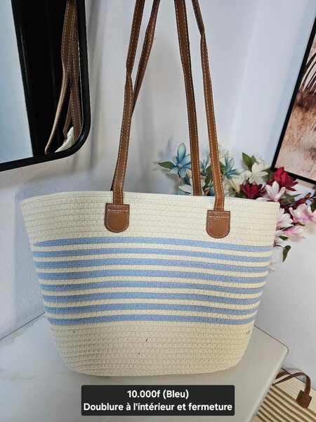 Sac de Plage Rayé Élégant