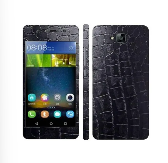 Huawei Y6 Pro Black Crocodile Leather Texture Mobile Skin