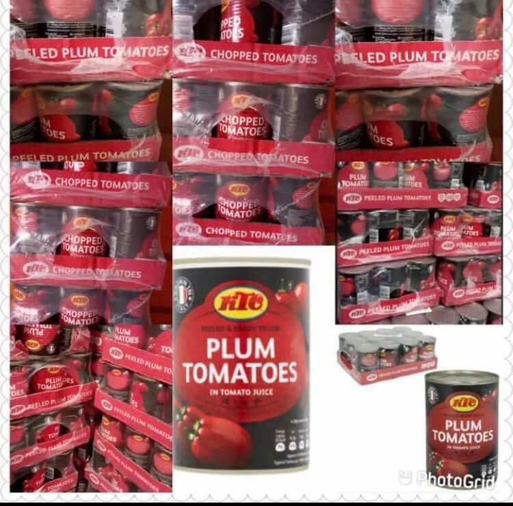 Chopped and plum tomatoes