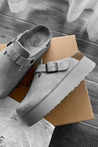 Mules en daim pour femme