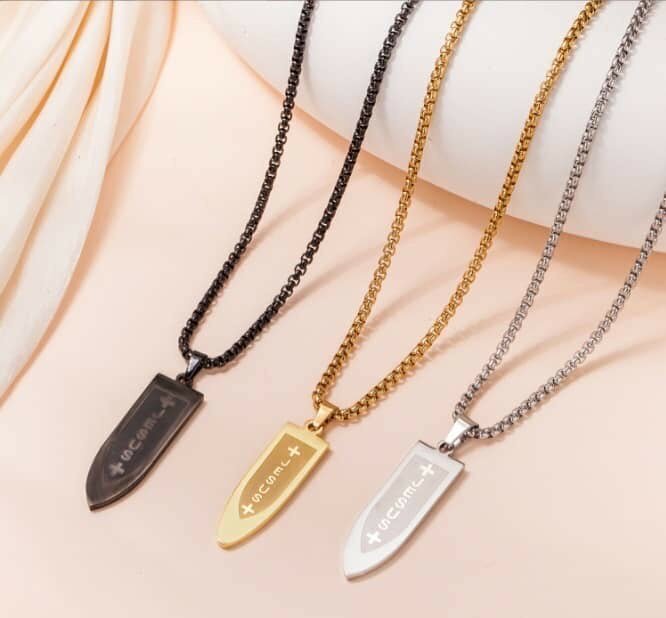 Collier Homme Croix Acier