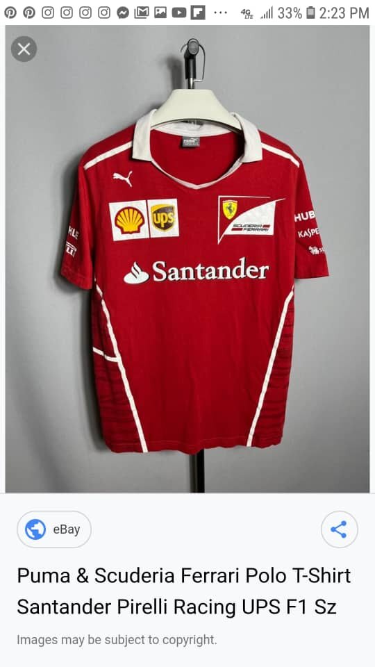 Original thrift puma x scuderia Ferrari polo t-shirt UPS F1