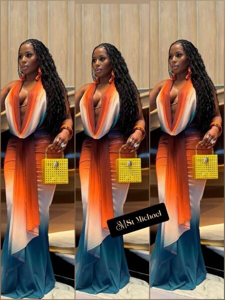 Robe Élégante Dégradé Femme