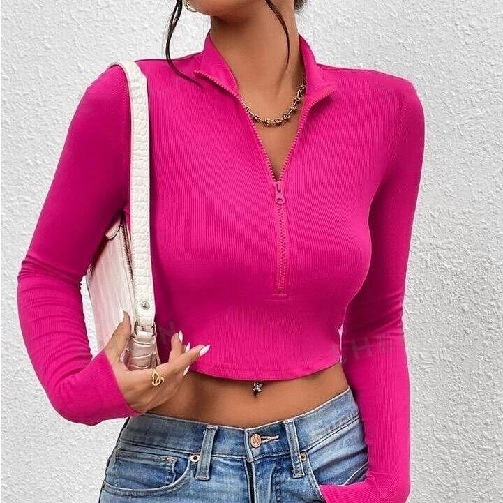 Top court à col zippé