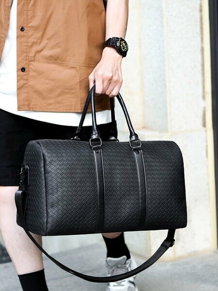 Sac de voyage en cuir tressé
