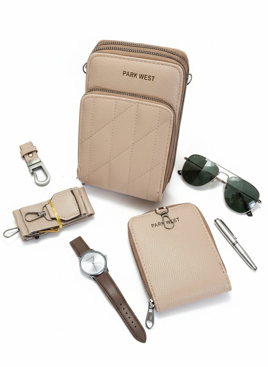 Sacoche Park West Marron kaki