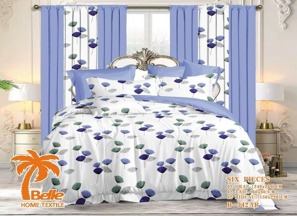 Ensemble draps rideaux 3place