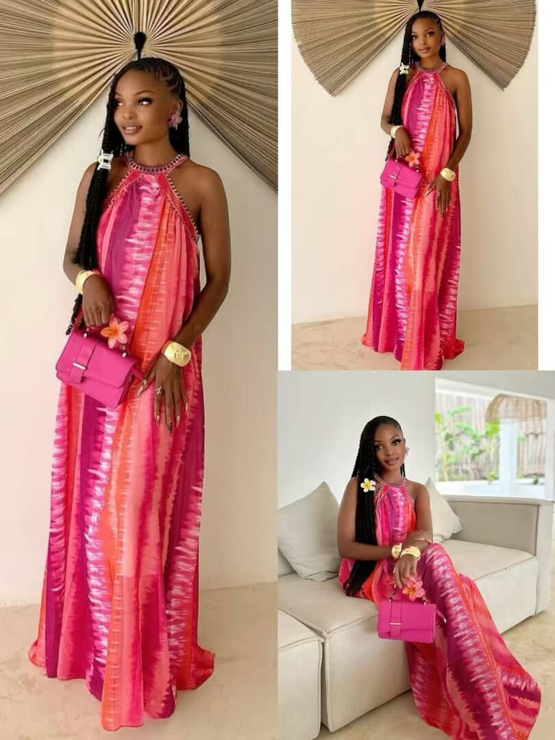 Robe longue imprimée chic