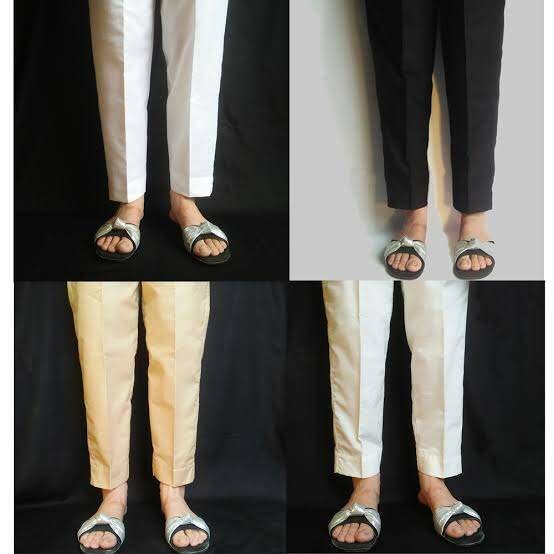 Plain pent trousers