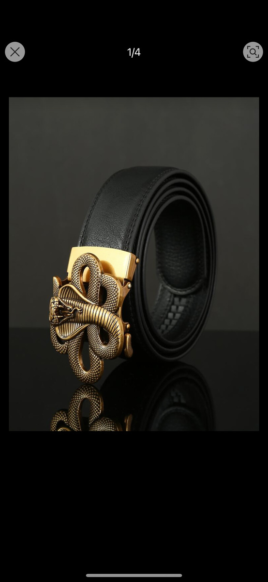 Ceinture en cuir boucle serpent
