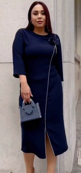 Нарядное платье темно-синее