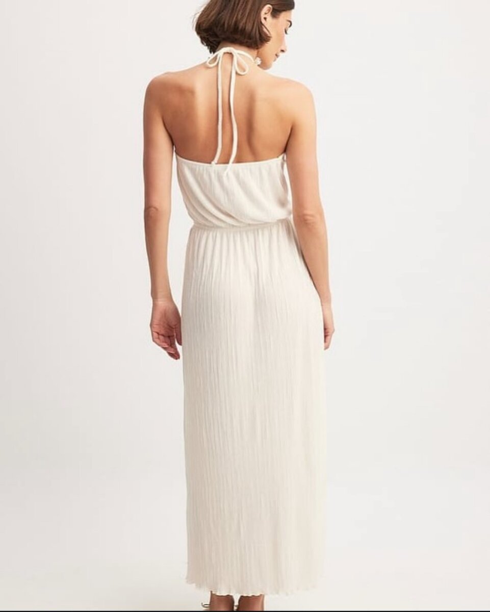 Off-White Pleaded Flowy Dress