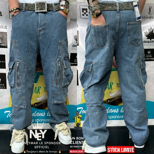 Pantalon cargo en denim pour homme