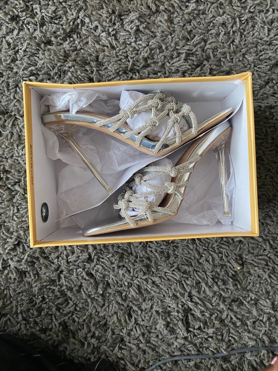 Silver Diamente Heels