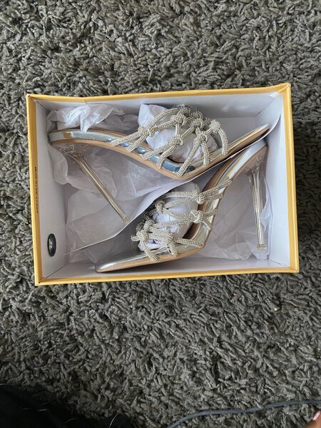 Silver Diamente Heels
