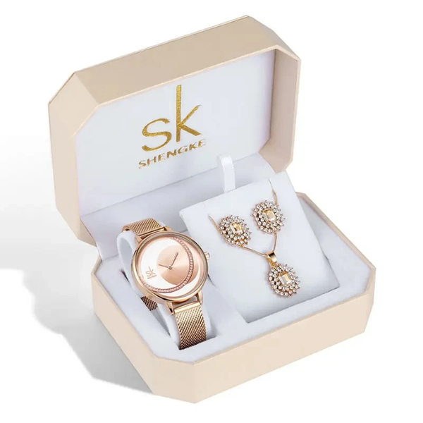 Set Montre et Bijoux Luxueux