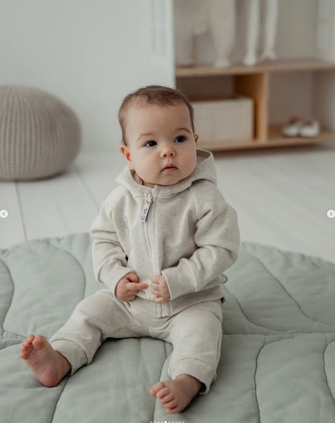 Хлопковый трикотаж с мягким начесом  костюм для малышей 