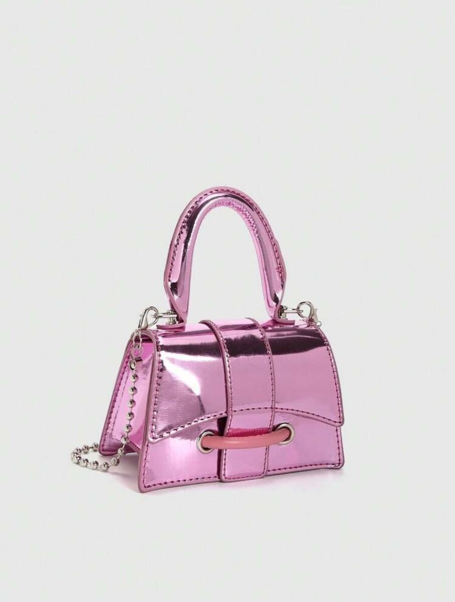 Metallic pink mini handbag