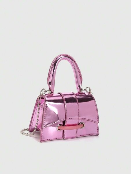 Metallic pink mini handbag