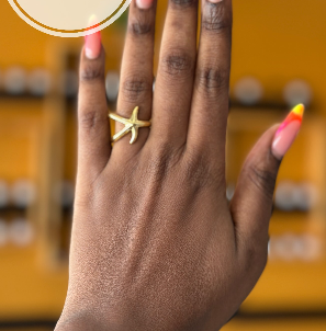 gold color fashion ring