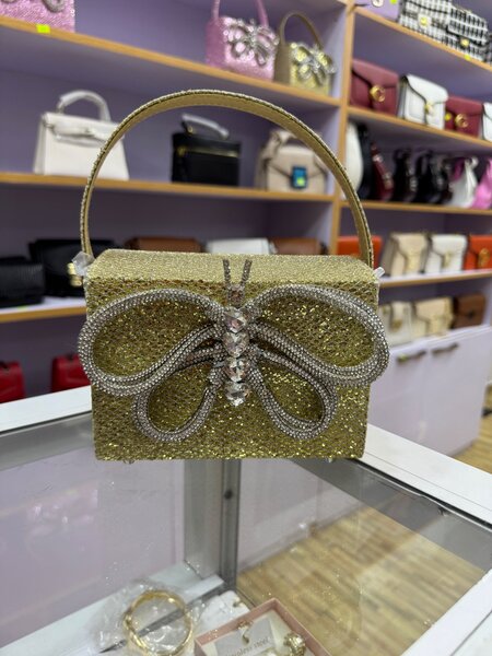 Shiny Rhinestones Butterfly clutch