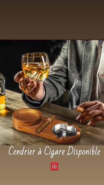 Cendrier à cigare bois élégant
