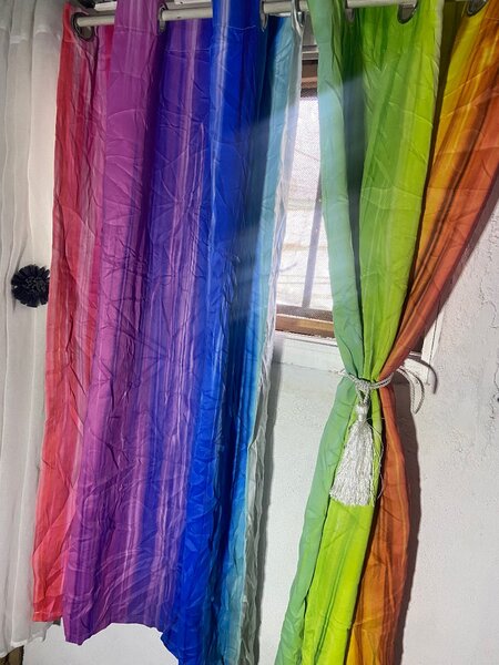 Rideaux dégradés arc-en-ciel