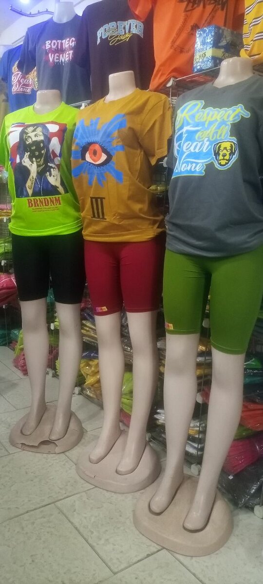 T-shirts, biker short  and summer topand down