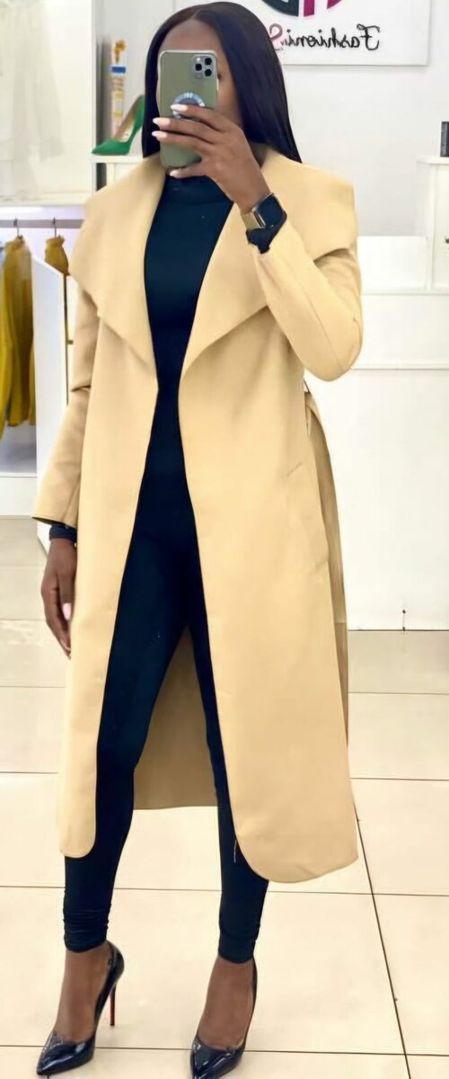 Throw-over Coat Nude/Pink